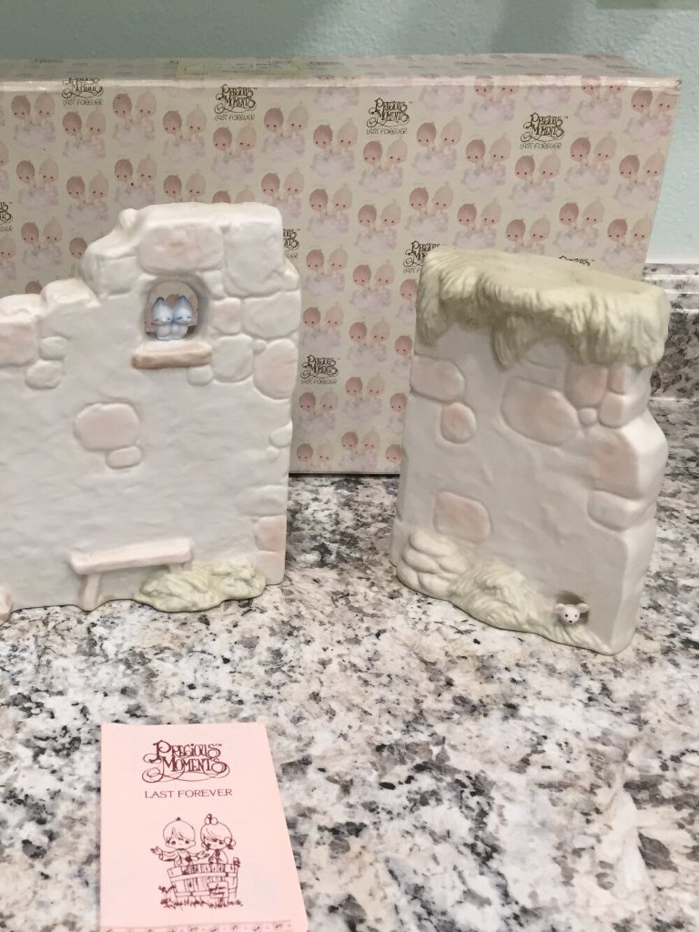 Precious Moments Nativity Two Section Wall Set E-5644 w/Box Bluebirds, Mouse Vin